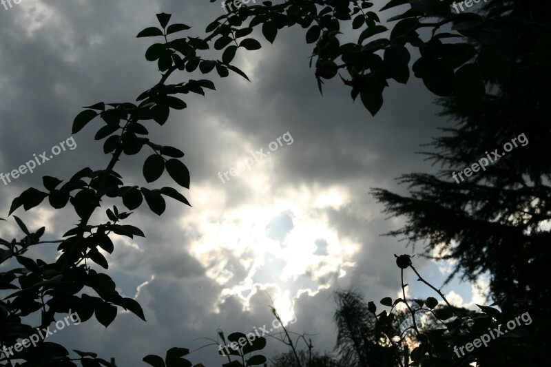 Storm Sky Clouds Building Thunderstorm Silhouette