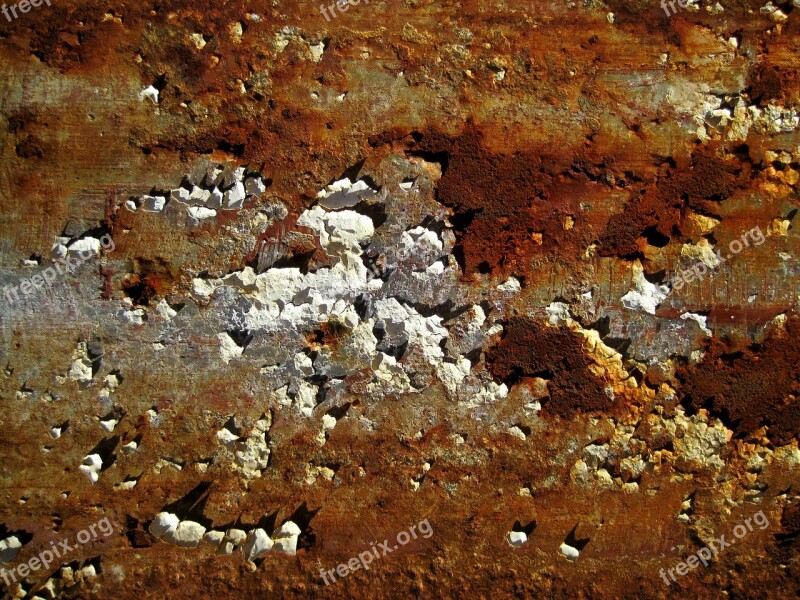 Rust Flaky White Paint Crusty Rust Decay