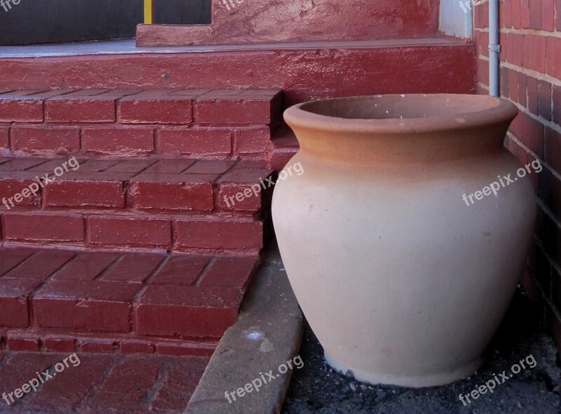 Pot Clay Large Cream Colored Terracotta Edge