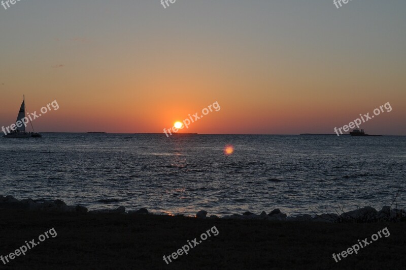 Key West Sunset Florida Sky Sea