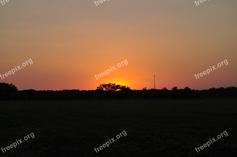 Texas Sunset Sky Landscape Nature