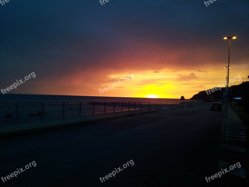 Sea Sunset Calabria Beach Free Photos