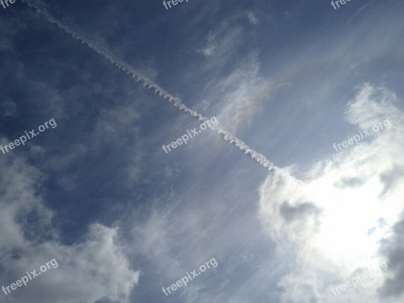 Geo Engineering Cloud Sky Blue Trail