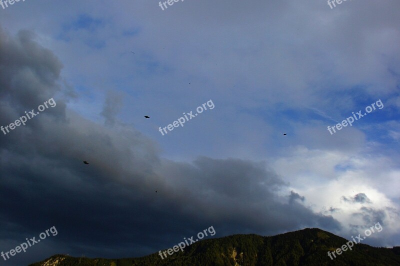 Clouds Sky Mountain Landscape Dramatic