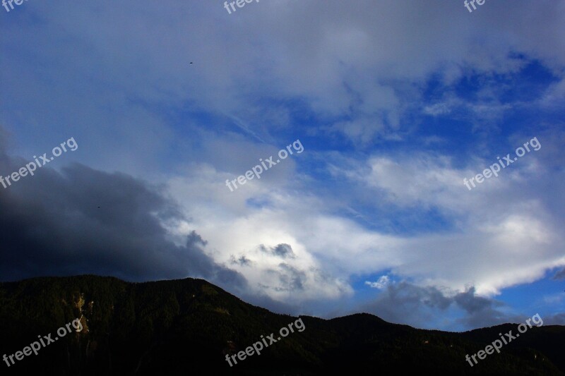 Clouds Sky Mountain Landscape Dramatic