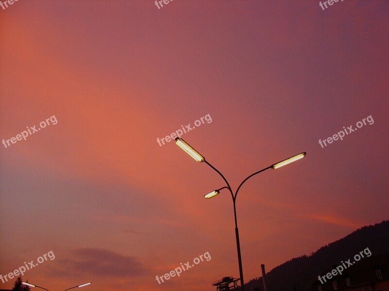 Sky Sunset Red At Dusk Sunrise