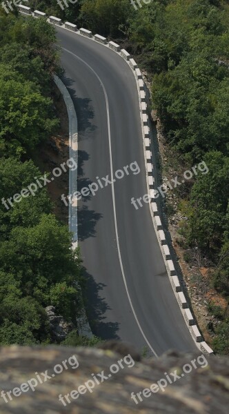 Road Bend Landscape Road Sign Free Photos