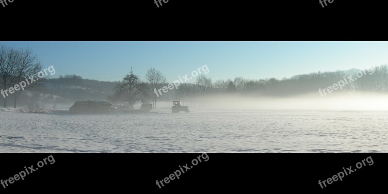 Tractor Tractors Landscape Nature Winter