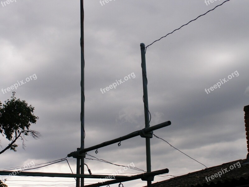 Sky Clouds Cloudy Wires Free Photos