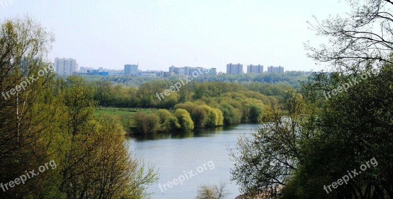 River Moscow Russia Water Blue Sky