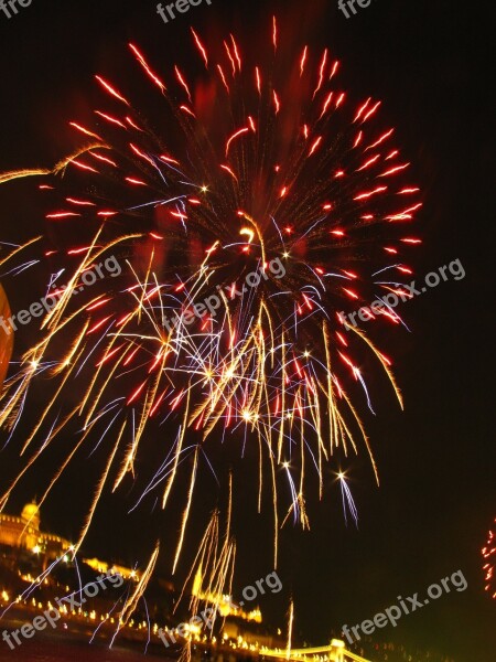 Fireworks Holiday Light Nice Buda Castle