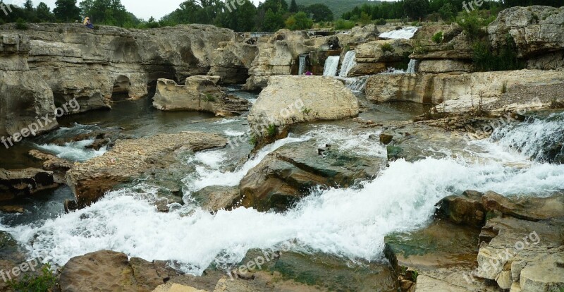 Cascade Of Sautadet Rapids River Ceze Nature