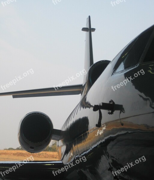 Business Jet Shiny Reflection Reflecting Colors Reflecting Light