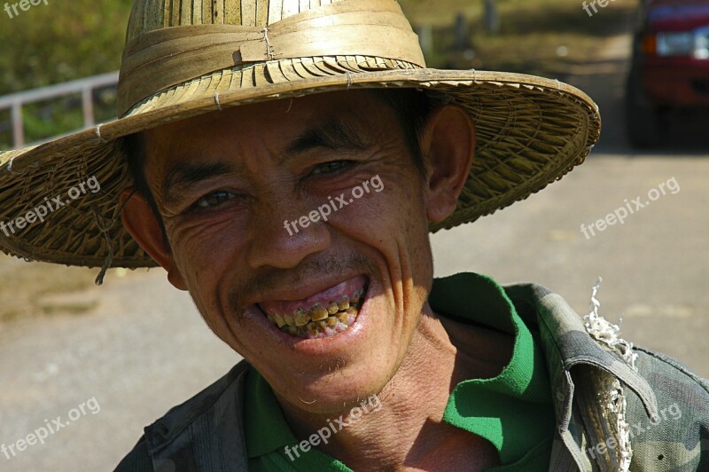 Old Man Hat Thailand Free Photos