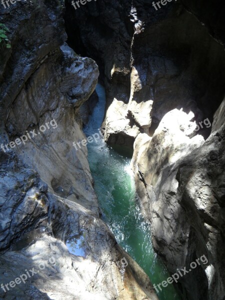 Gorge Breitachklamm Mountain Stream Eng Steep Wall