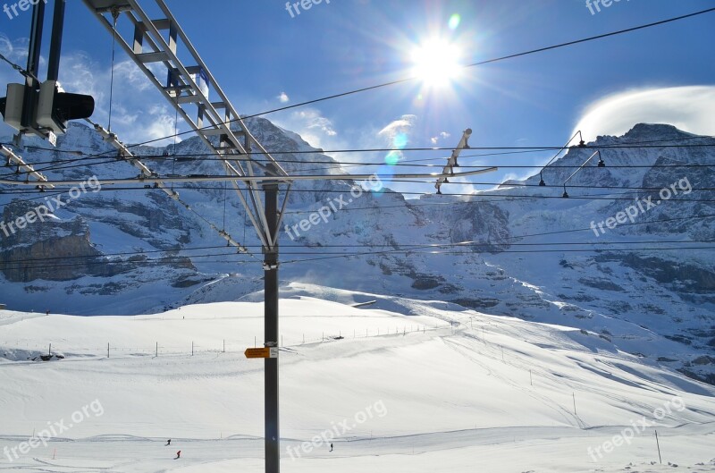 Swiss Top Of Mountin White Mountin Snow Mountin Interlaken