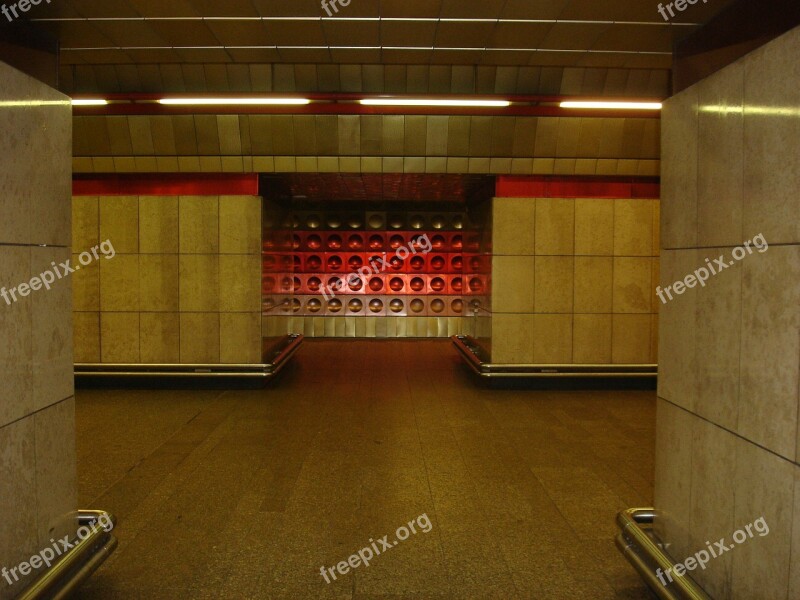 Metro Prague Ocher Night Free Photos