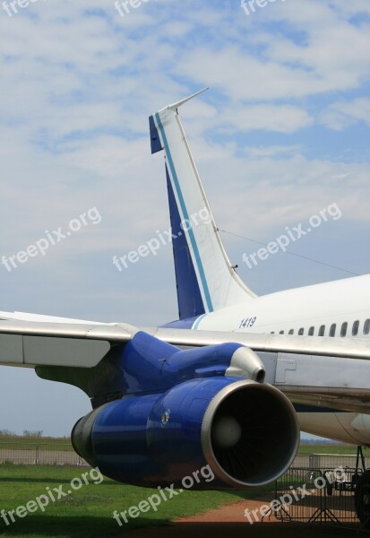 Boeing 707 Military Veteran Aircraft Clouds Engine