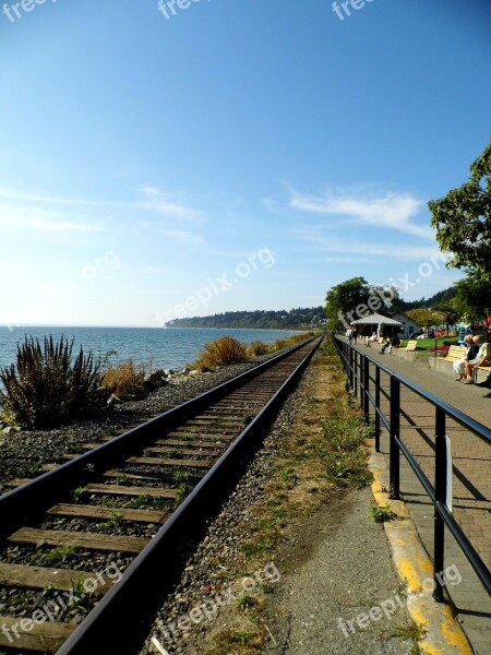 Rails Withe Rock Track Coast Railway