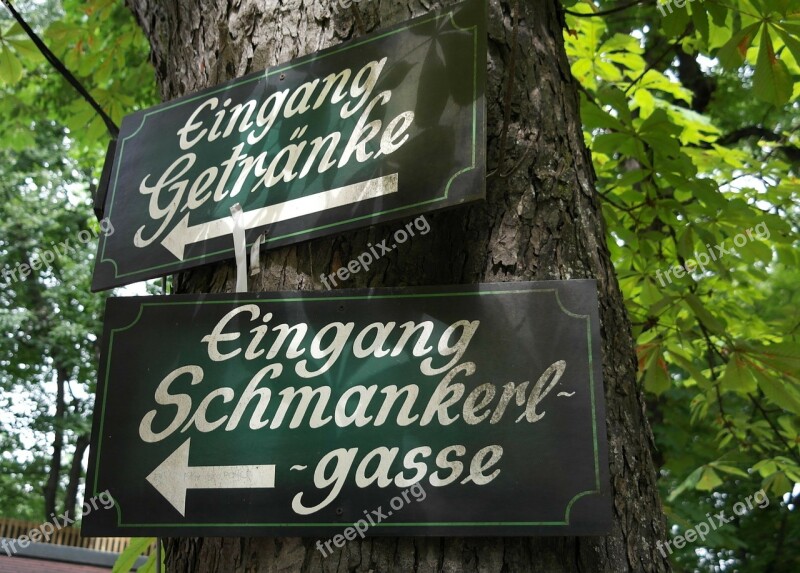 Signs Caption Beer Garden Bavaria Cozy