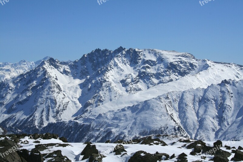 Alpine Mountains Switzerland Snow Nature