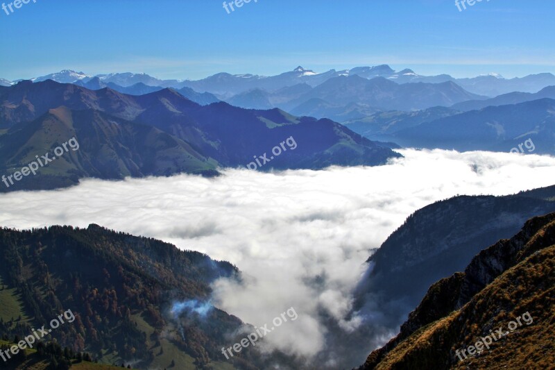 Freiburger Switzerland Fog Mysterious Landscape