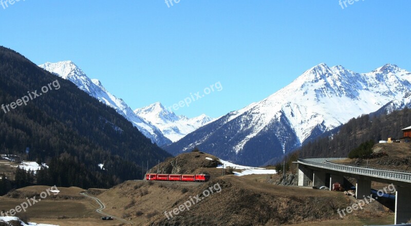 Rhaetian Train Locomotive Traffic Gleise