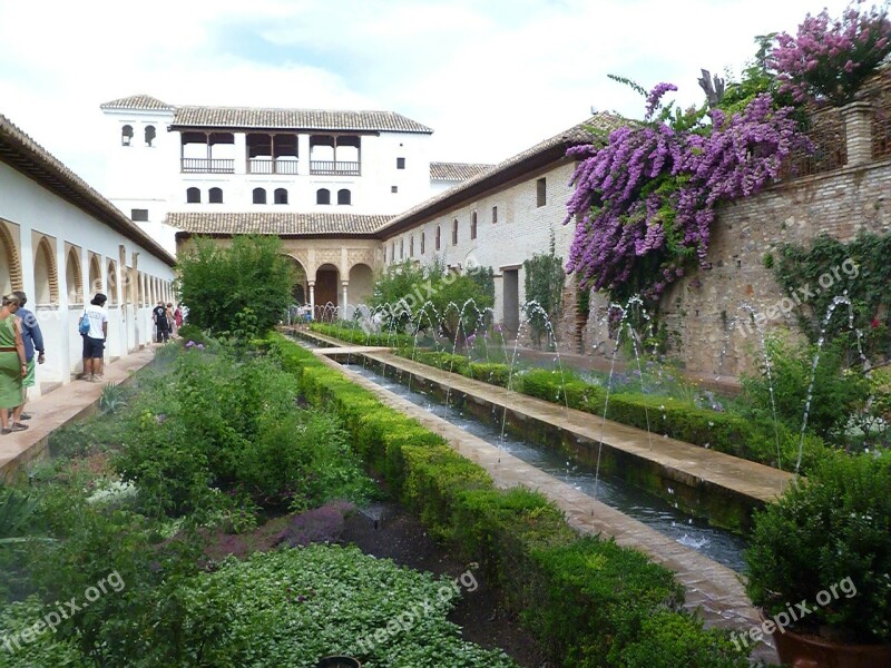 Garden Alhambra Andalusia Spain Free Photos