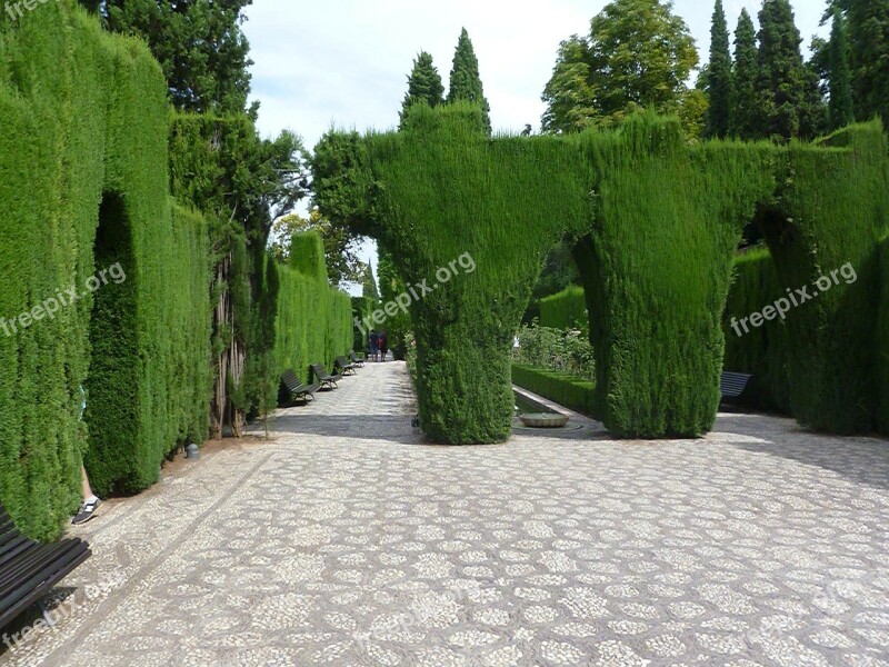 Garden Alhambra Andalusia Spain Free Photos