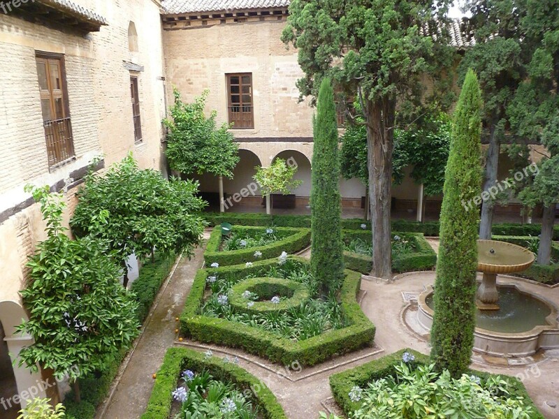 Garden Alhambra Andalusia Spain Free Photos