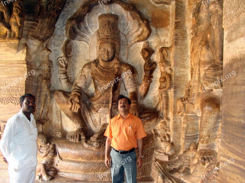 Badami Cave Temples Sand Stone India Karnataka