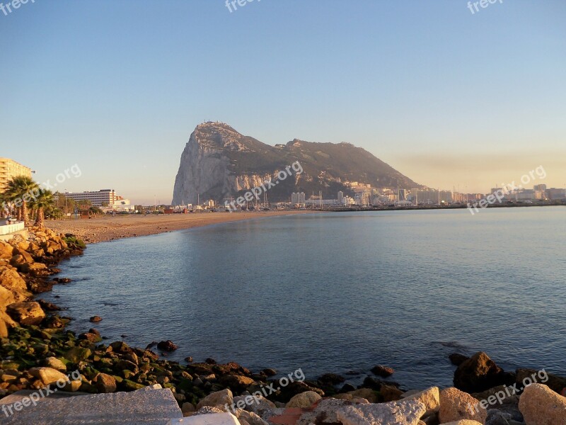 Gibraltar Spain Rock Algeciras Sea