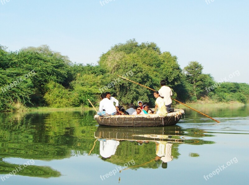 Coracle Ride Krishna River Raichur Karnataka India