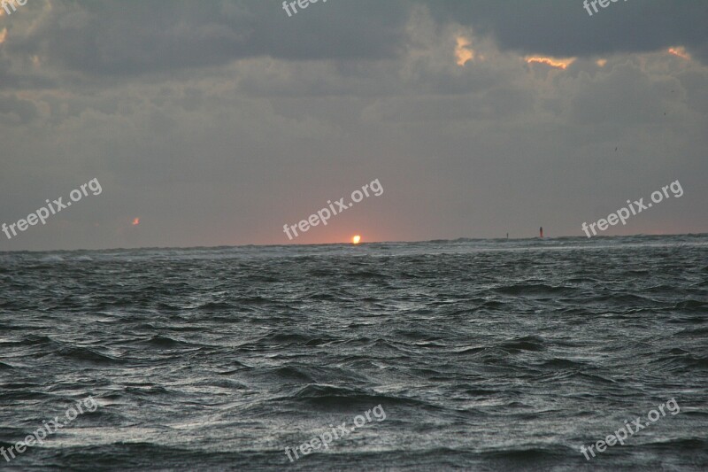 Rough Seas North Sea Borkum Germany East Frisian Islands