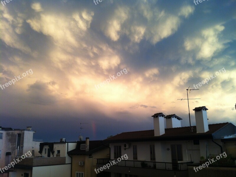 Sky Sunset Clouds Light Rosa