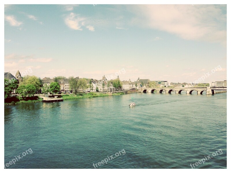 Maastricht Holland Netherlands Bridge Water