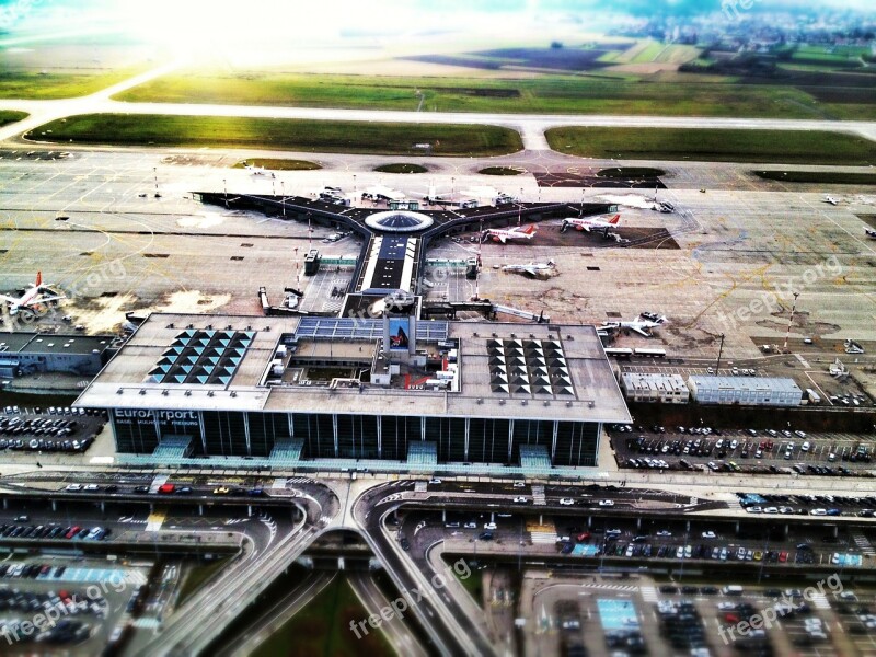 Basel Airport Travel Sunset Flying