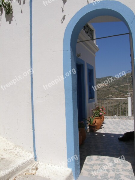 Vacations Greece Door Sun Blue