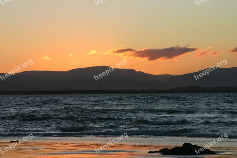 Sunset Beach Surf Water Sea Surf