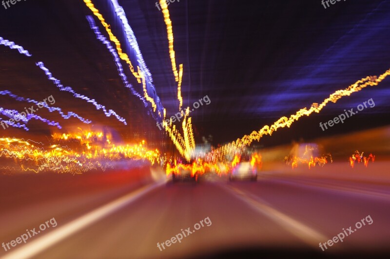 Night Light Road Free Photos