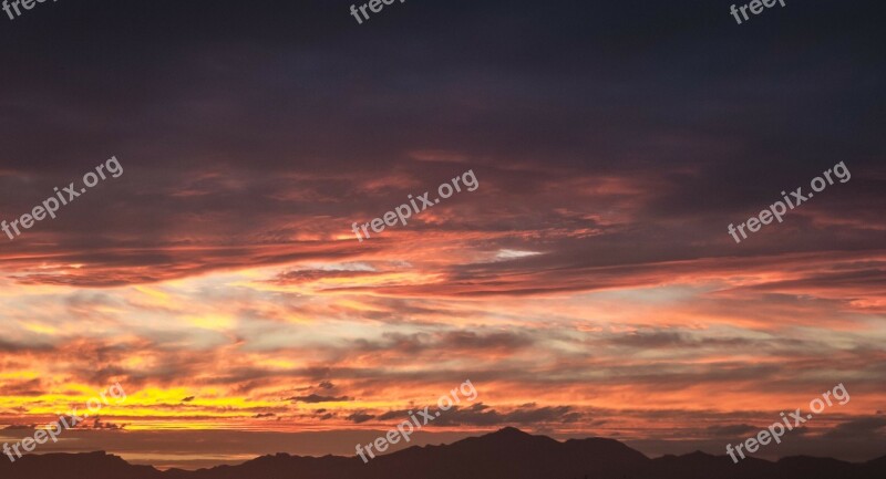 Sunset Horizon Output Del Sol Clouds Backlight