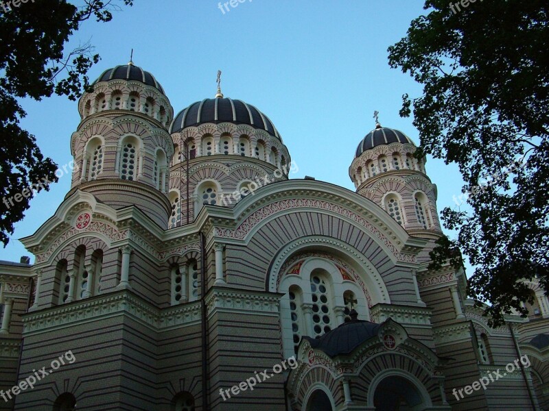 Latvia Riga Russian Orthodox Church Church Russian Orthodox