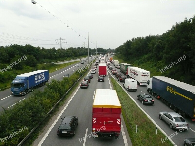 Highway Pkw Truck Traffic Jam