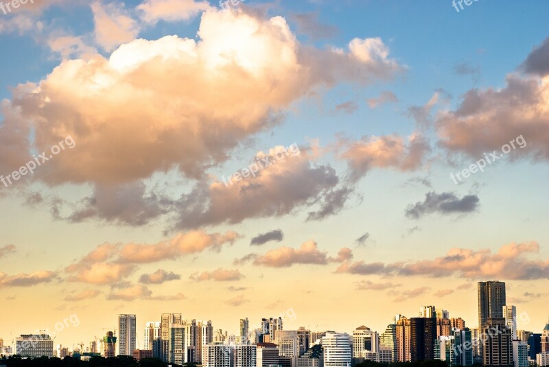 Cityscape Skyscrapers City Cloud Afternoon