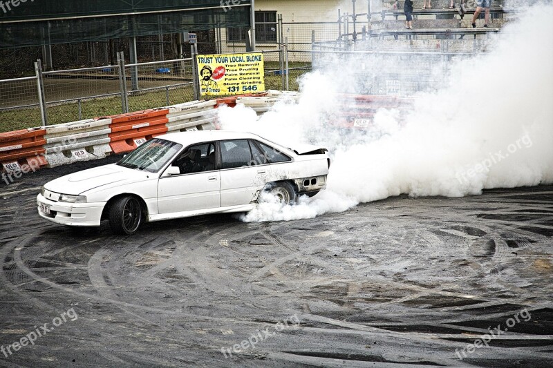 Drag Smoke Burn Out Rallying Car