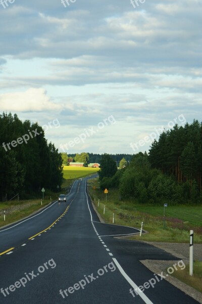 Finnish Road On The Road Direct Free Photos