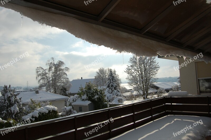 Balcony Winter Snow Free Photos