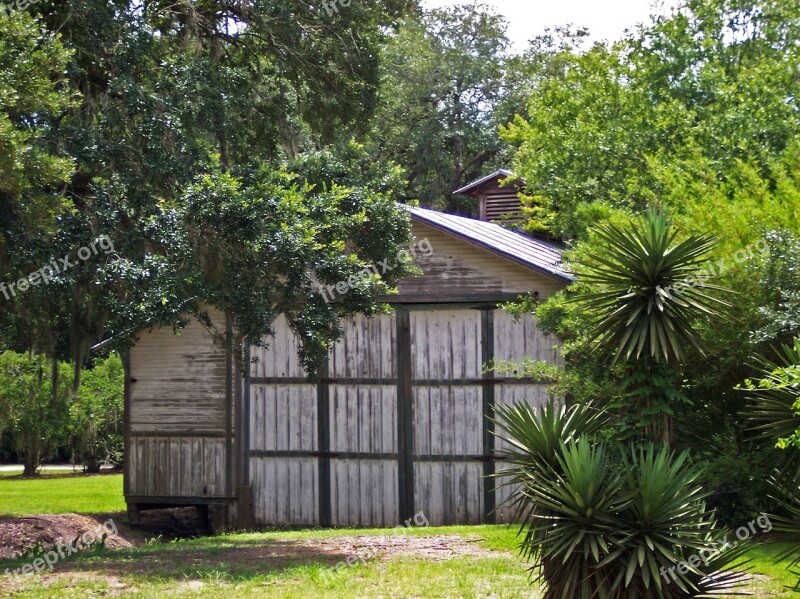 Barn Building Trees Nature Wood