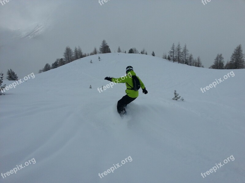 Snowboard Freeride Freeriding Height Mountains