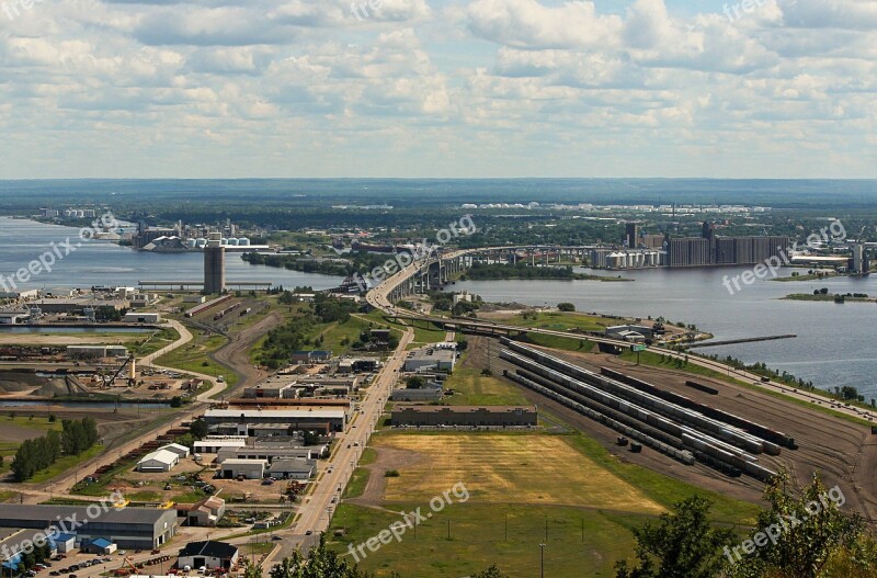 Industrial Complex Railyard Harbor Harbour Lake Superior